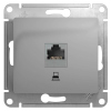 Розетка компьютерная 1-ая RJ45 Алюминий Glossa GSL000381K