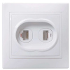 Розетка компьютерная RJ45 +телефонная RJ11 2-ая РК/Т12-КБ Белая КВАРТА ИЭК