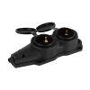 Колодка двойная с заземлением каучук 16А 16А IP44 ЭРА KX-2e-B-IP44