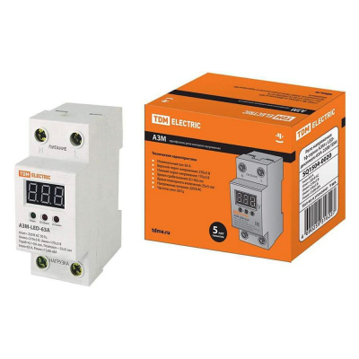Реле напряжения 1фазное АЗМ-LED 63А 220В TDM SQ1504-0020