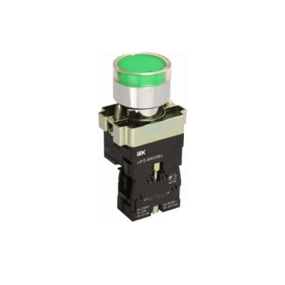 Кнопка с подсветкой зеленая LAY5-BW3361ИЭК BBT50-BW-K06