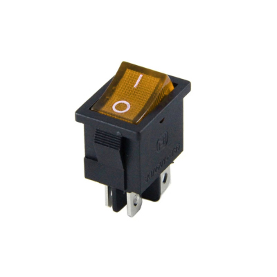 Выключатель жёлтый ON-OFF KCD1-201N-4-C3 250В 6А RUICHI MIRS-201A
