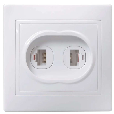 Розетка компьютерная RJ45 +телефонная RJ11 2-ая РК/Т12-КБ Белая КВАРТА ИЭК