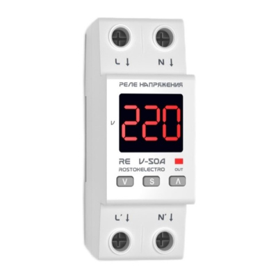 Реле напряжения RE V-50A 50А 0-400В ROSTOKELECTRO