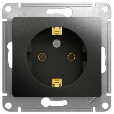 Розетка 1-ая з/к Антрацит Glossa GSL000743