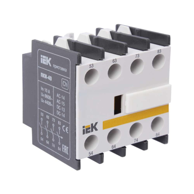 Приставка для контакторов КМИ ПКИ-40 4НО IEK KPK10-40