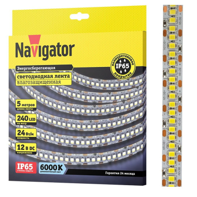 Лента LED NLS-2835CW240-24-IP65-12V 5м 6000К Navigator 14 460