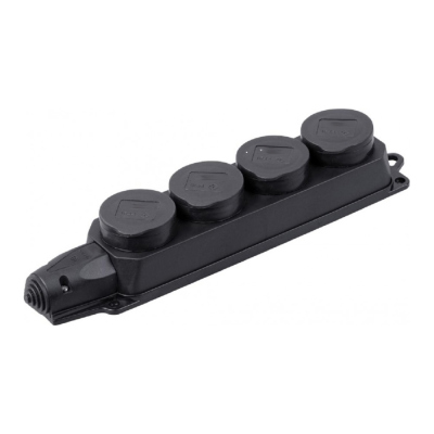 Колодка четверная с заземлением 16А IP44 Navigator Navigator 61 373 NCA-BLR2-04-16A-E-IP44-BL