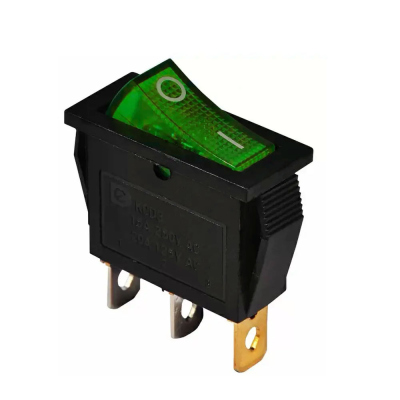 Выключатель зеленый ON-OFF KCD3-101N-С3-G\\3Р 250В 6А 3 контакта RUICHI
