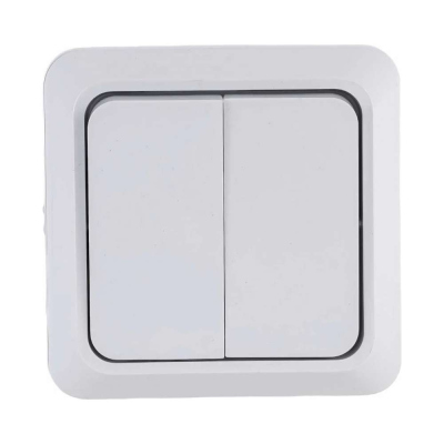Выключатель 2-кл Ладога о/у белый IP20 TDM SQ1801-0003
