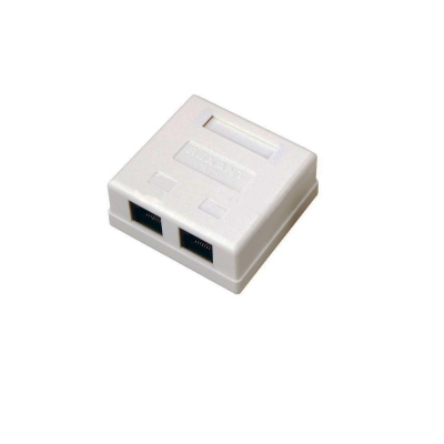 Розетка ОП комп 2-я RJ-45 кат5(е) бел 03-0151