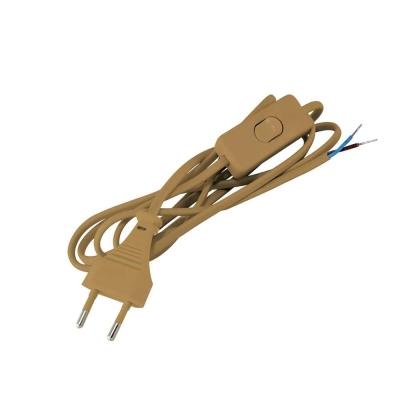 Шнур с выключателем и вилкой цвет бронза ШУ01В 2м ШВВП2х0,75мм2 TDM SQ1305-0003 TDM